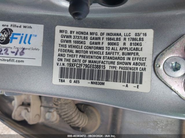 19XFC2F79GE038815 Honda CIVIC EX