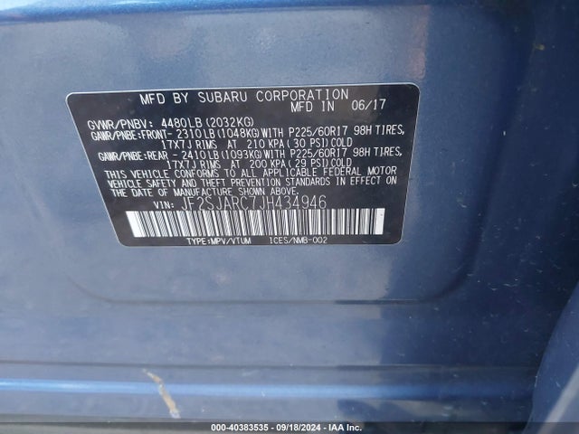 JF2SJARC7JH434946 Subaru Forester 2.5i Limited