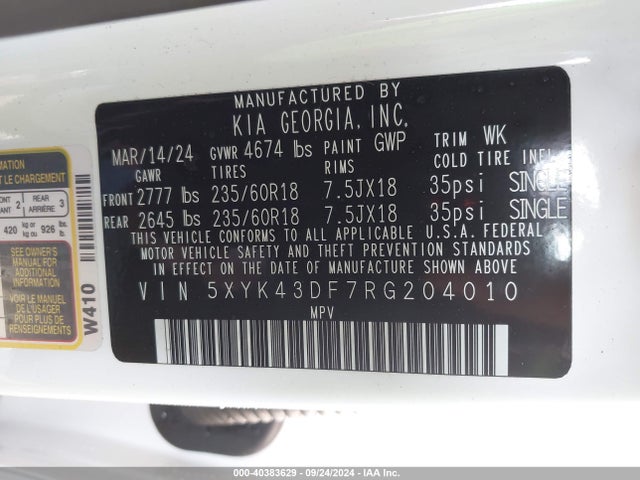 KIA Sportage Sx 2024 5XYK43DF7RG204010 Image 9