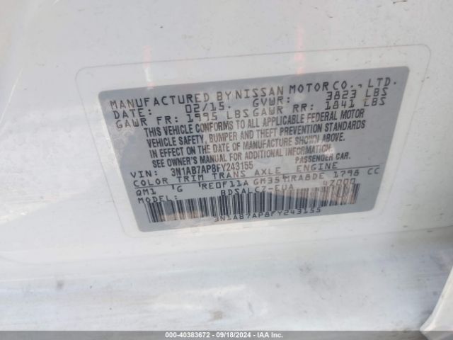 3N1AB7AP8FY243155 Nissan SENTRA S