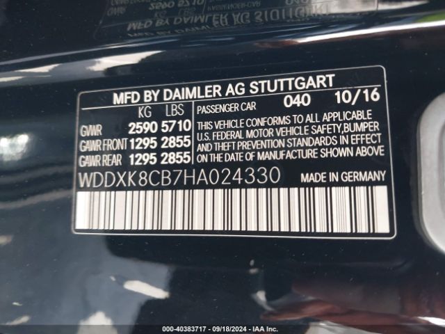 WDDXK8CB7HA024330 Mercedes-Benz S 550