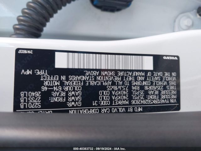 YV4612RK5G2842836 Volvo Xc60 T5 Premier