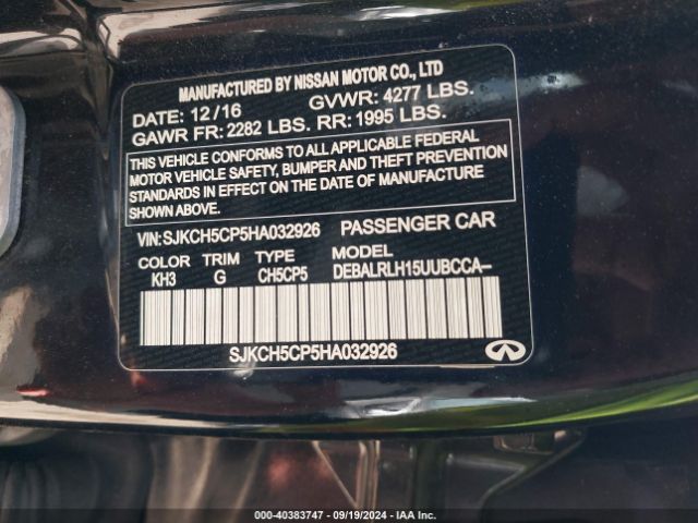 SJKCH5CP5HA032926 Infiniti Qx30 Premium