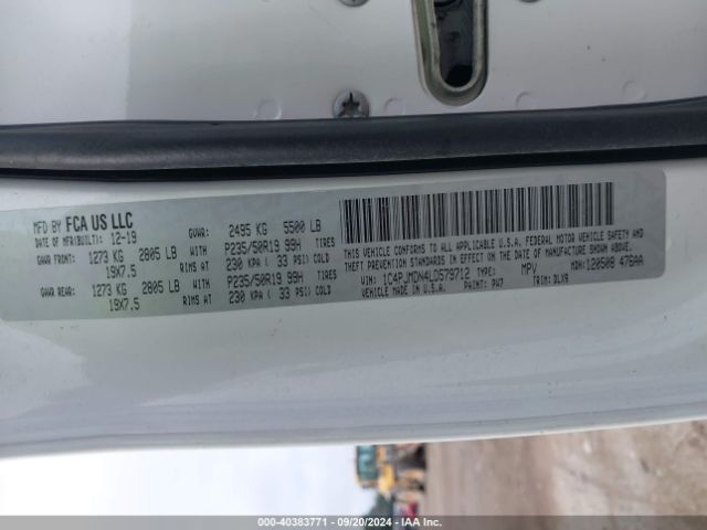 1C4PJMDN4LD579712 Jeep Cherokee High Altitude 4x4