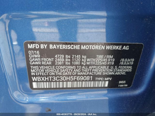 WBXHT3C30H5F69081 BMW X1 Xdrive28i