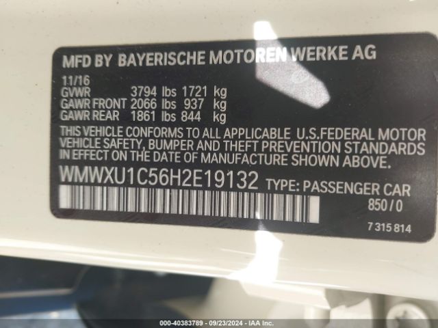 WMWXU1C56H2E19132 Mini Hardtop Cooper