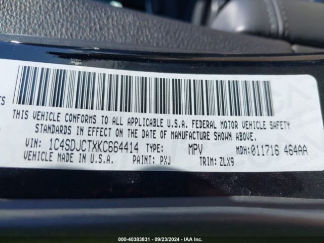 1C4SDJCTXKC664414 Dodge Durango R/t Awd