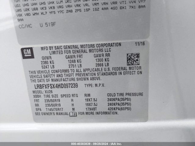 LRBFXFSX4HD097239 Buick Envision Premium Ii