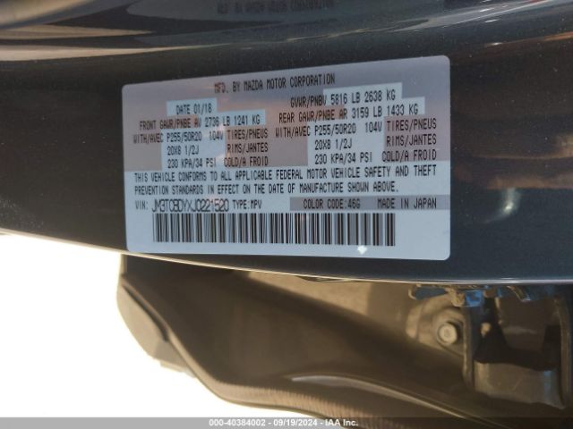 JM3TCBDYXJ0221520 Mazda Cx-9 Grand Touring