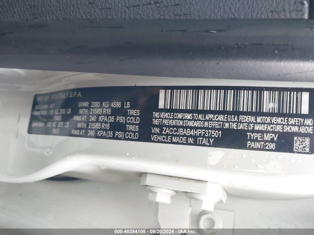 ZACCJBAB4HPF37501 Jeep Renegade Sport 4x4