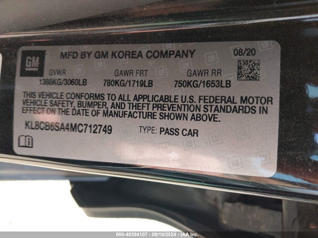 Chevrolet Spark Fwd Ls Automatic 2021 KL8CB6SA4MC712749 Image 9
