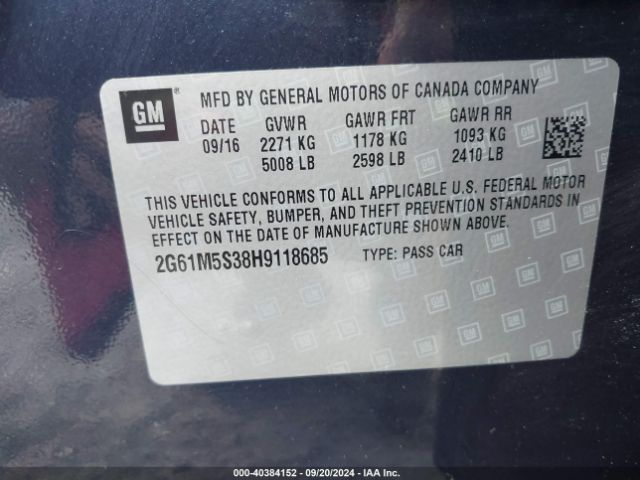 2G61M5S38H9118685 Cadillac XTS LUXURY