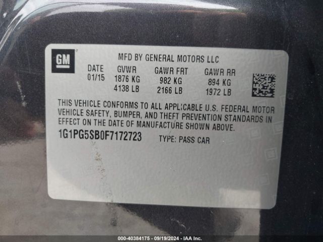 1G1PG5SB0F7172723 Chevrolet CRUZE LTZ