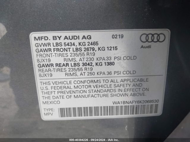 WA1BNAFY6K2068530 Audi Q5 45 Premium