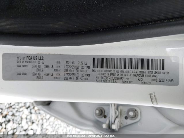 1C6SRFRTXLN230092 RAM 1500 Laramie
