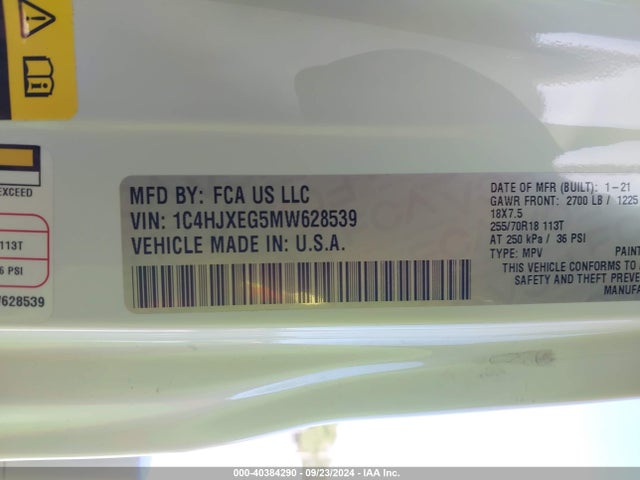 1C4HJXEG5MW628539 Jeep Wrangler Unlimited Sahara 4x4
