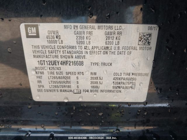 1GT12UEY4HF216608 GMC Sierra 2500hd Denali
