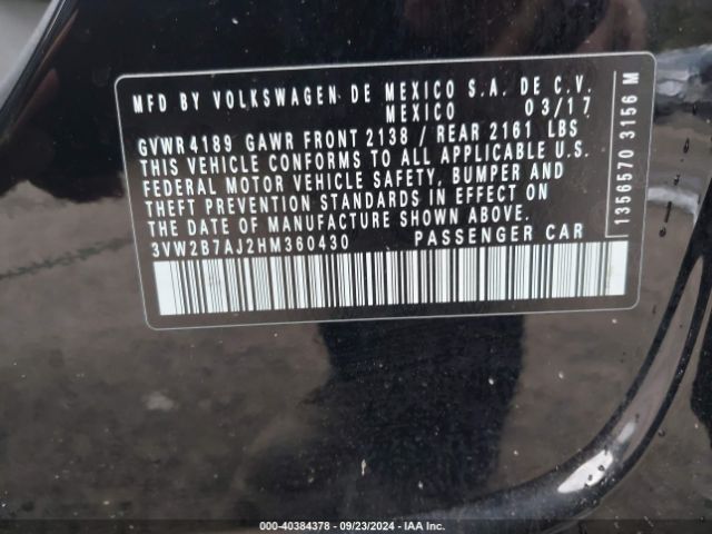 3VW2B7AJ2HM360430 Volkswagen Jetta 1.4t S