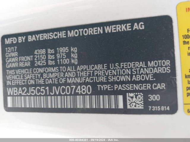WBA2J5C51JVC07480 BMW M240i