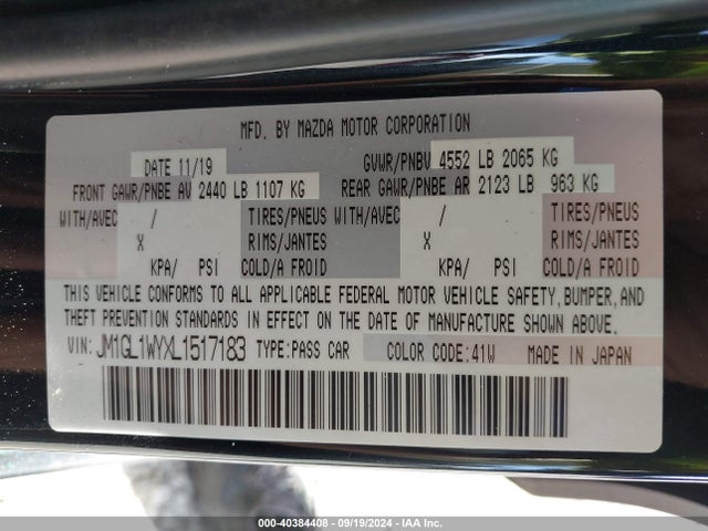 JM1GL1WYXL1517183 Mazda Mazda6 Grand Touring Reserve
