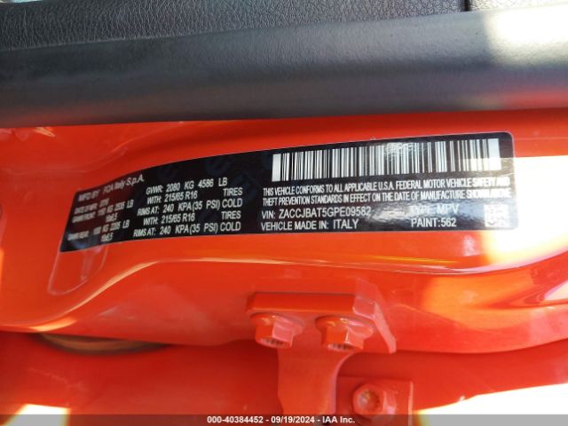 ZACCJBAT5GPE09582 Jeep Renegade Sport