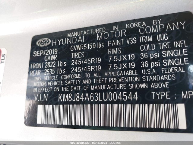 Hyundai Nexo Limited 2020 KM8J84A63LU004544 Image 9