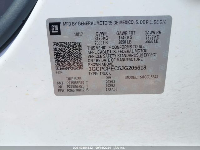 3GCPCPEC5JG205618 Chevrolet Silverado 1500 Custom