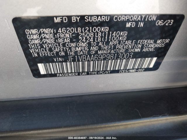 JF1VBAA69P9813003 Subaru WRX