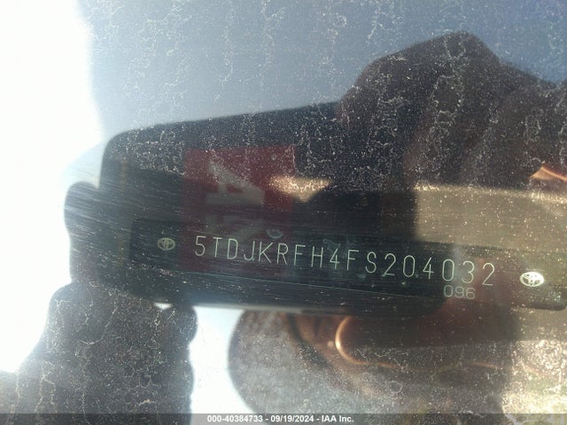 Toyota Highlander Xle V6 2015 5TDJKRFH4FS204032 Image 9