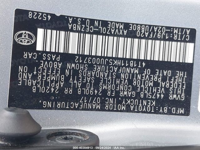 4T1B11HK5JU003712 Toyota CAMRY LE