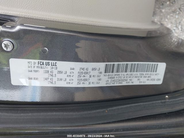 2C4RDGCG9KR562940 Dodge Grand Caravan Sxt