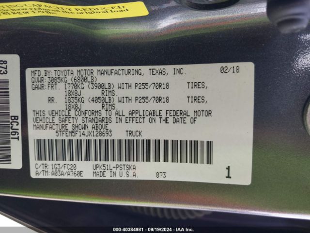 5TFEM5F14JX128693 Toyota Tundra Sr5 4.6l V8