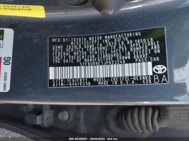 Toyota COROLLA LE 2018 5YFBURHE1JP823240 Image 9