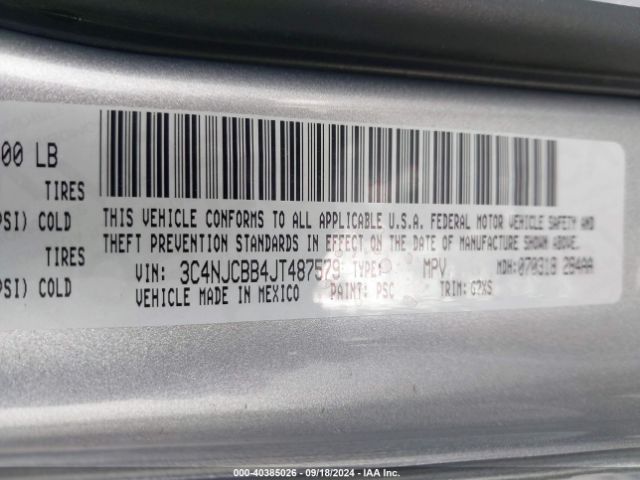 3C4NJCBB4JT487579 Jeep Compass Latitude Fwd