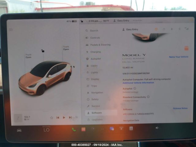 5YJYGDEE9MF062191 Tesla Model Y Long Range Dual Motor All-wheel Drive