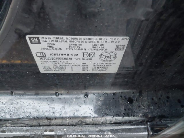 GMC Sierra 1500 Slt 2014 3GTU2VEC8EG520638 Image 9