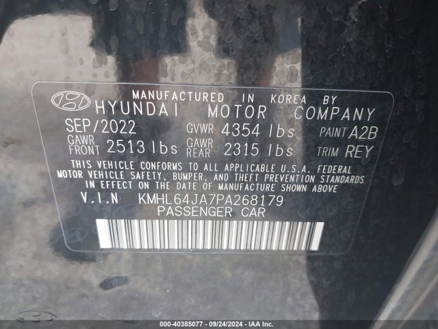 Hyundai SONATA SEL 2023 KMHL64JA7PA268179 Image 9