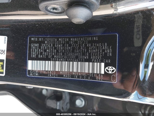 Toyota COROLLA LE 2023 5YFB4MDE1PP046771 Image 9