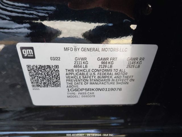 1G6DP5RK0N0119076 Cadillac Ct5 Sport