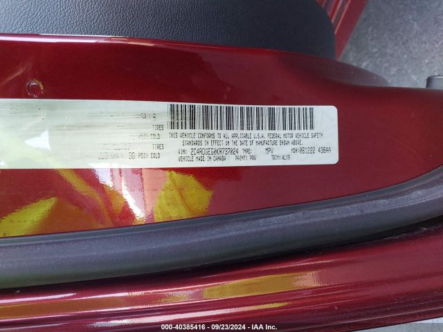 2C4RDGEG0KR737024 Dodge Grand Caravan Gt