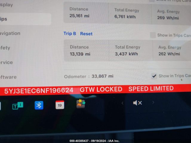 5YJ3E1EC6NF196624 Tesla Model 3 Performance Dual Motor All-wheel Drive