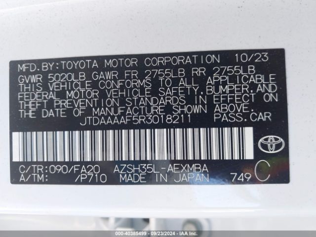 JTDAAAAF5R3018211 Toyota Crown Xle