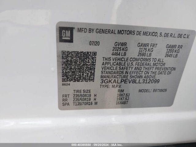 3GKALPEV8LL312099 GMC Terrain Fwd Slt
