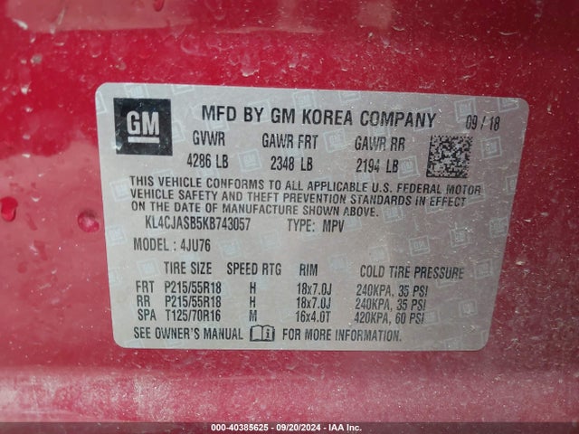 Buick Encore Fwd Preferred 2019 KL4CJASB5KB743057 Image 9