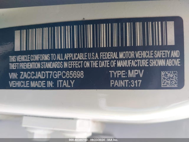 ZACCJADT7GPC65698 Jeep Renegade Limited