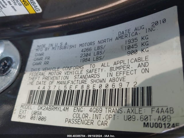 2011 MITSUBISHI ECLIPSE SPYDER 4A37L5EF8BE006972 Photo 8