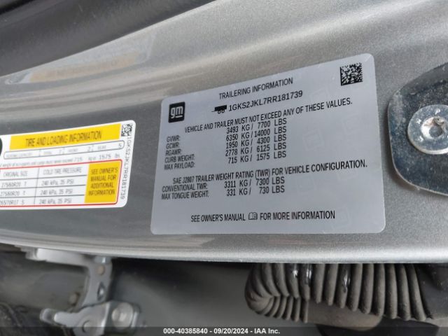 1GKS2JKL7RR181739 GMC Yukon Xl 4wd Denali