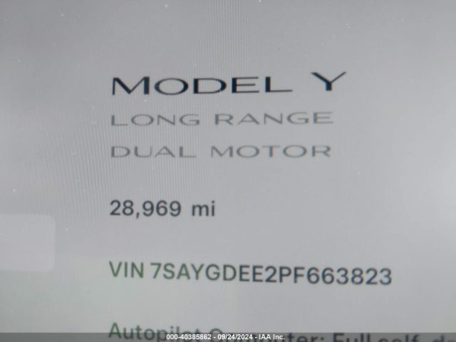 7SAYGDEE2PF663823 Tesla Model Y