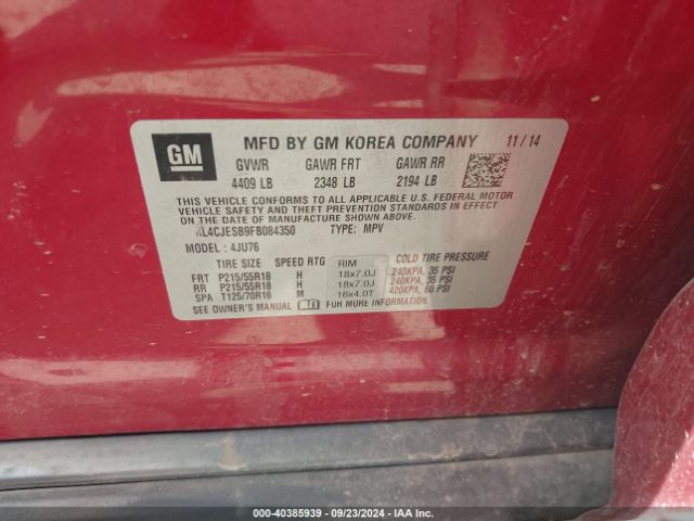 KL4CJESB9FB084350 Buick Encore