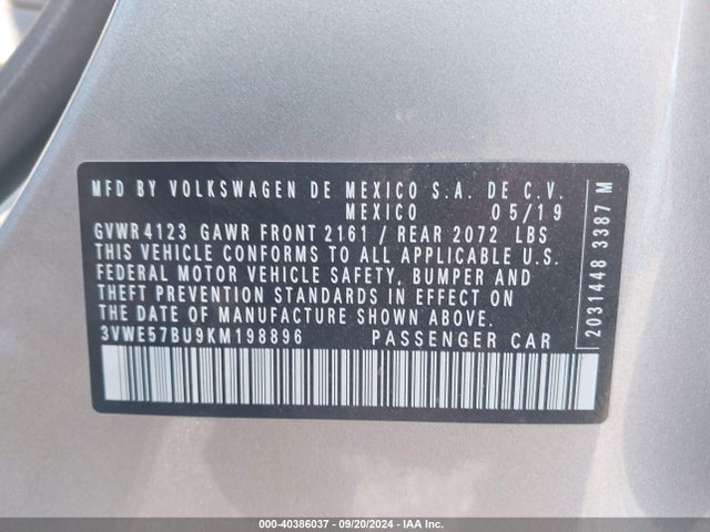 3VWE57BU9KM198896 Volkswagen Jetta 1.4t Sel